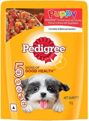 Pedigree Chicken & Liver Chunks In Gravy With Vegetables - Puppy-40g
