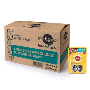 Pedigree Adult With Chicken & Liver Chunks In Gravy 70g Pouch - Pack of 30