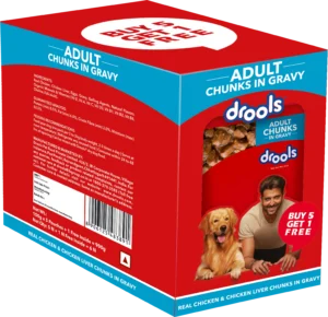 Drools Real Chicken and Chicken Liver Chunks in Gravy Adult Dog Food (Buy 5 Get 1 Free)