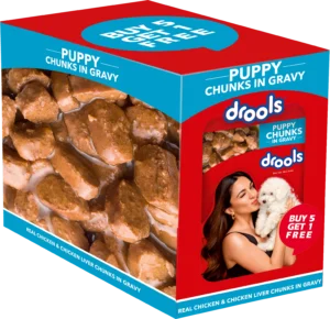 Drools Real Chicken and Chicken Liver Chunks in Gravy Puppy Food (Buy 5 Get 1 Free)
