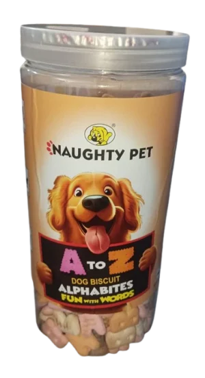 Naughty Pet A to Z Alphabites Fun With Words Dog Biscuits-800gm