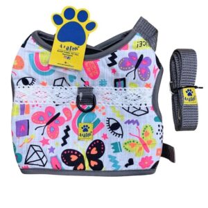 A+a Pets Retro Vest Style Combo Of Harness & Leash Set For Cats & Small Dogs - Yellow