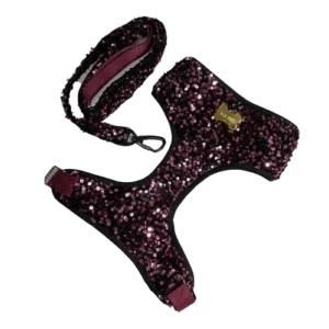 A+a Pets Sequins Harness & Leash Set For Dogs & Cats - Small - Pink