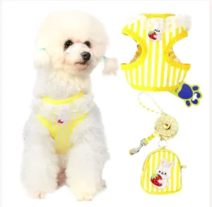 A+a Pets 3 In 1 Harness Set For Dogs & Cats With Leash & Bag - Large - Yellow - Image 2
