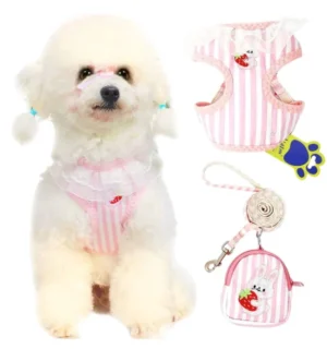 A+a Pets 3 In 1 Harness Set For Dogs & Cats With Leash & Bag - Large - Yellow - Image 3