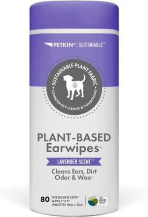 Petkin Plant Based Lavender Scent Earwipes For Dog & Cat 80 pcs